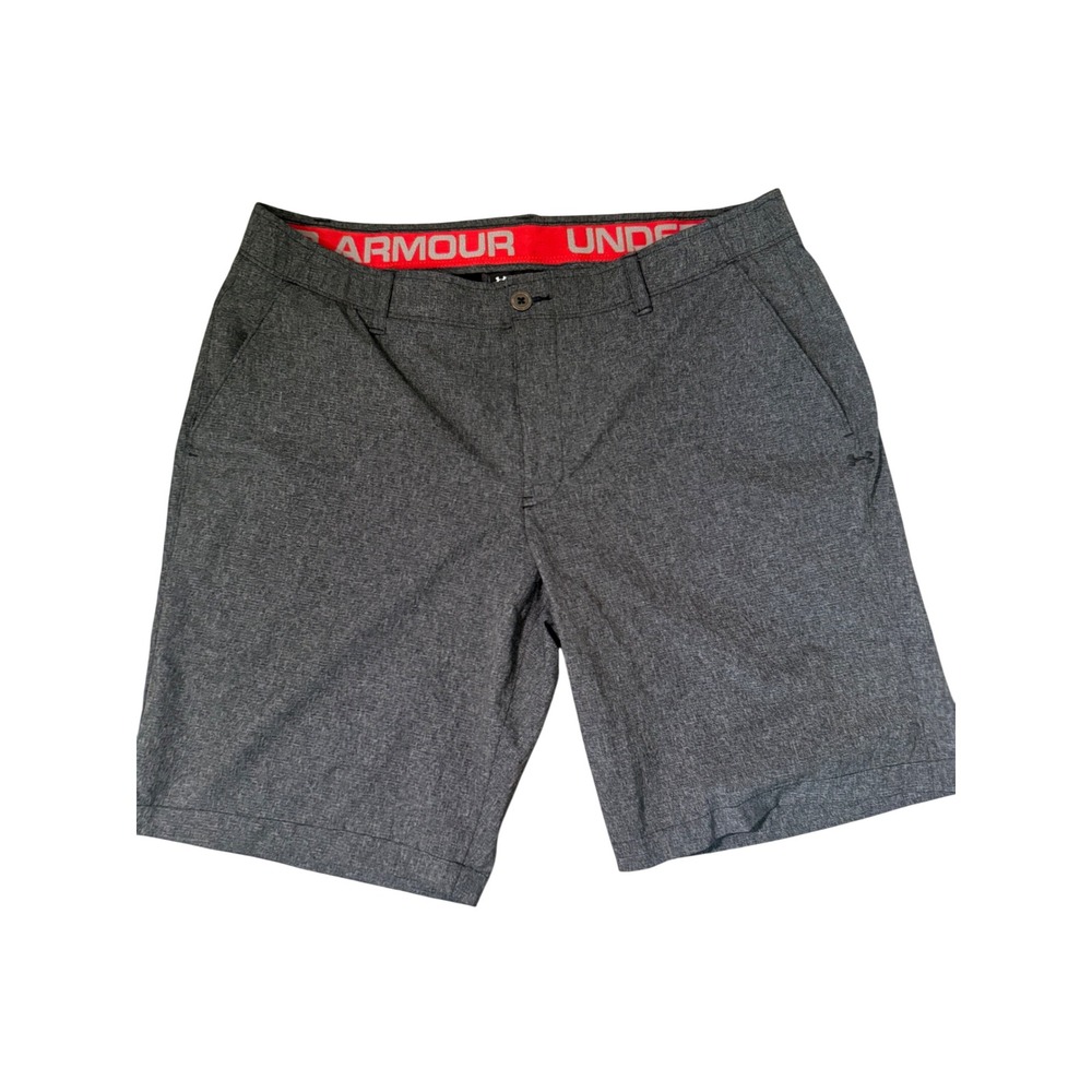 Under Armour Mens HeatGear Golf Shorts Charcoal Gray Heather Size 38 Loose Fit